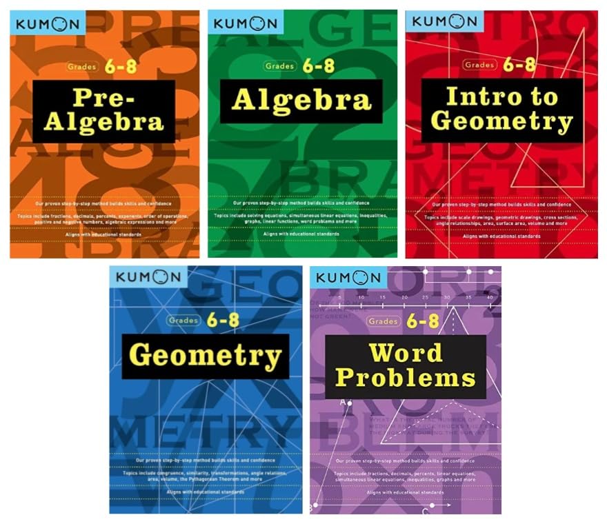 Kumon Middle School Math 5-Book Bundle